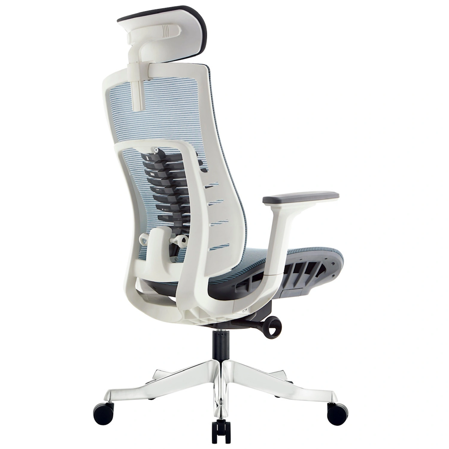 Inspire White Frame-Blue Mesh Seat Hb - View 4