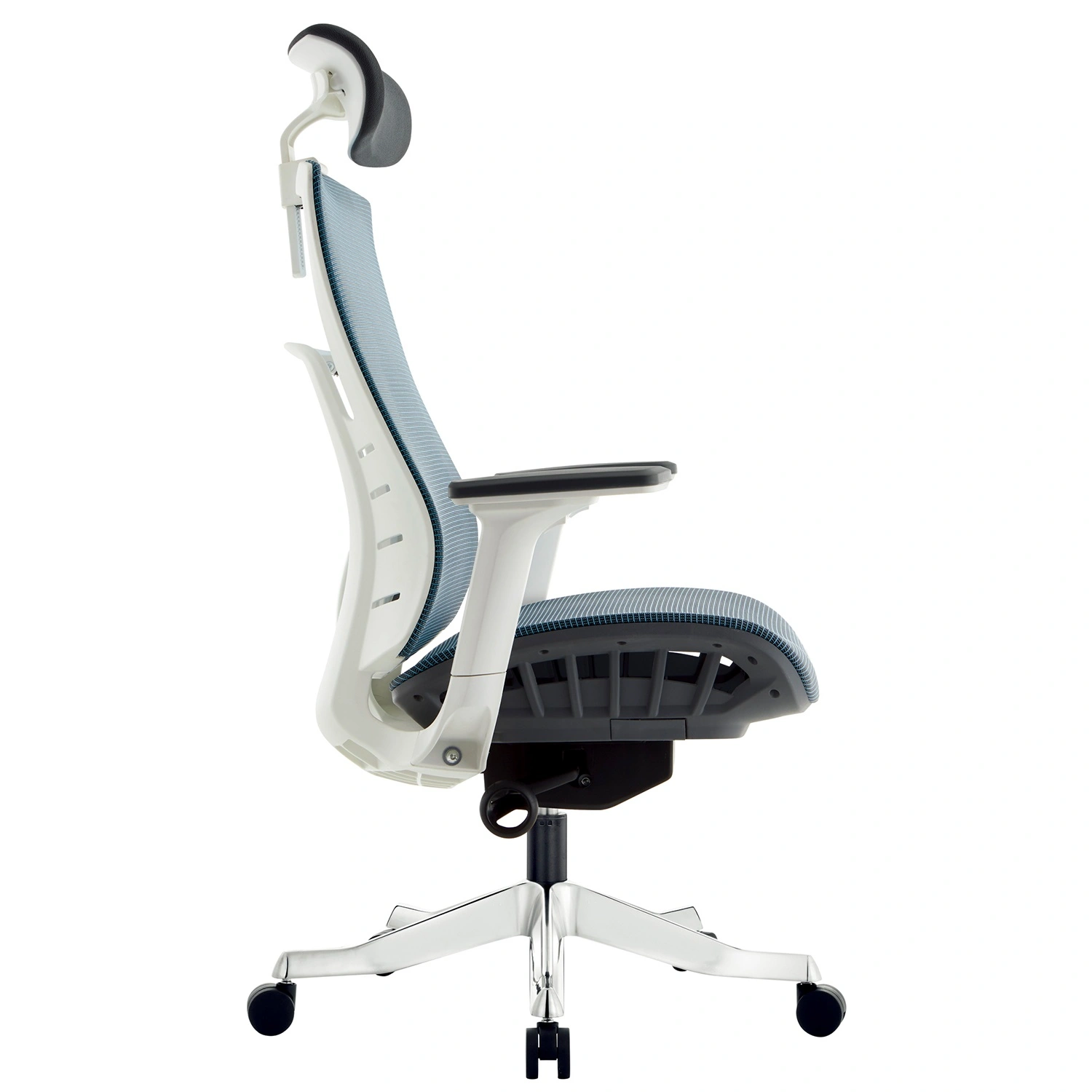 Inspire White Frame-Blue Mesh Seat Hb - View 3