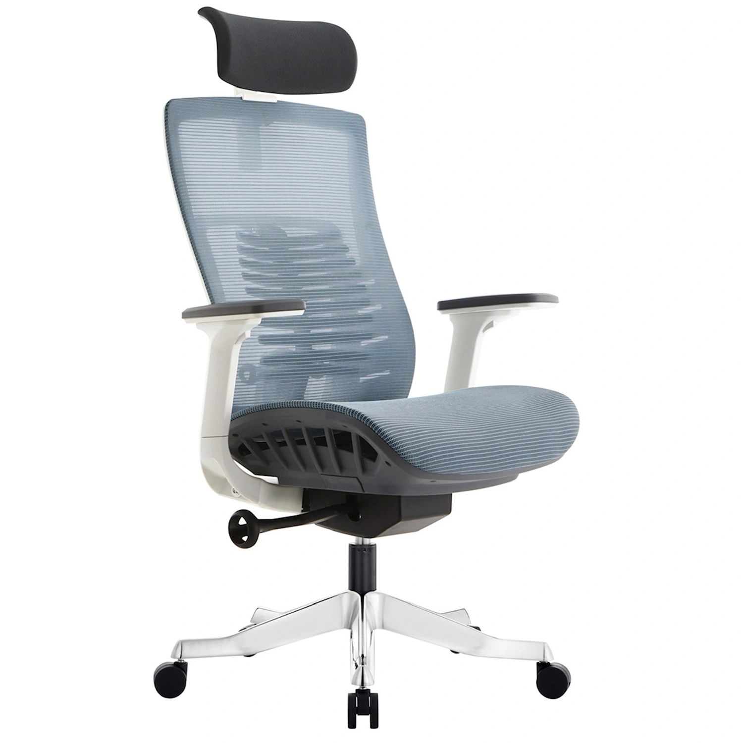 Inspire White Frame-Blue Mesh Seat Hb - View 2